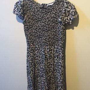 Navy flower print dress